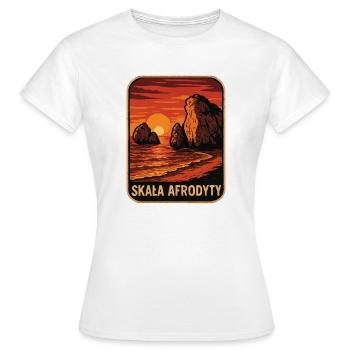 Aphrodites Felsen bei Sonnenuntergang - Frauen T-Shirt - Weiß - Vorne - AI Model Female 172 dark (172cm)