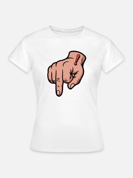 Fette rote Ausrufezeichen-Handillustration - Frauen T-Shirt - Weiß