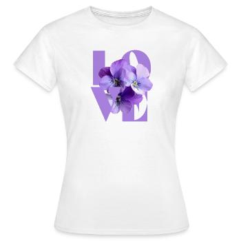 Pensée violette Art floral - T-shirt Femme - blanc - Devant - AI Model Female 172 dark (172cm)