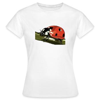 Coccinelle sur la tige de la plante - T-shirt Femme - blanc - Devant - AI Model Female 172 dark (172cm)