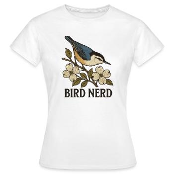 Eleganter blau-schwarzer Singvogel Vogel Nerd - Frauen T-Shirt - Weiß - Vorne - AI Model Female 172 dark (172cm)