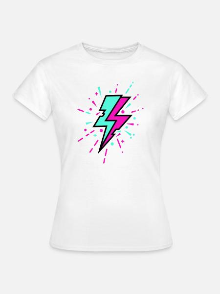 Style rétro coloré avec un éclair - T-shirt Femme - blanc