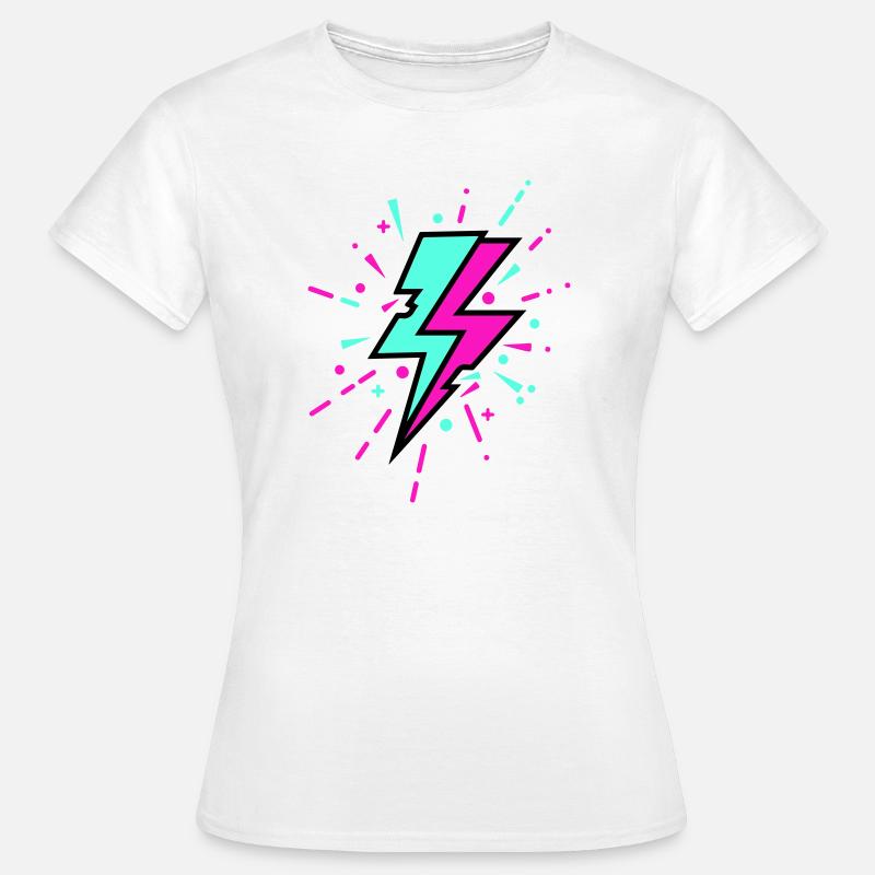 Style rétro coloré avec un éclair - T-shirt Femme - blanc
