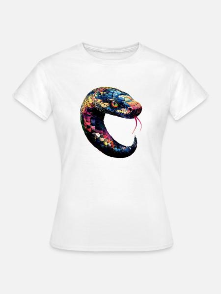 Schlange Python Kobra Klapperschlange Schlangen - Frauen T-Shirt - Weiß