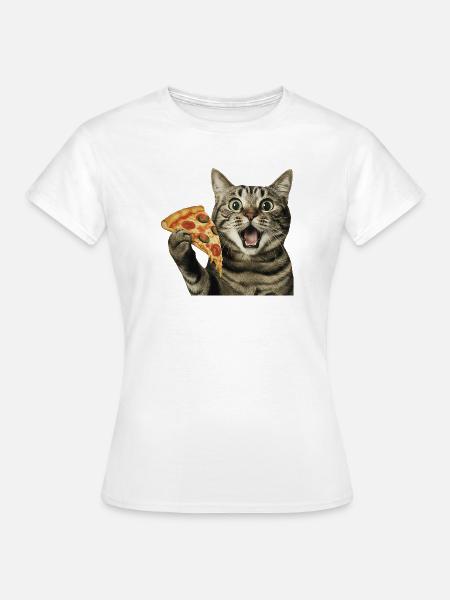 Pizza-Katze - Frauen T-Shirt - Weiß