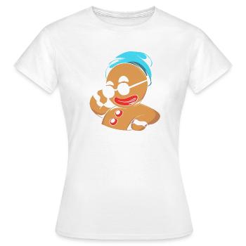 Bonhomme en pain d'épices Pain d'épices de Noël - T-shirt Femme - blanc - Devant - AI Model Female 172 dark (172cm)