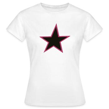 Pink Umrandung Star Design - Frauen T-Shirt - Weiß - Vorne - AI Model Female 172 dark (172cm)