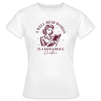 Lire Un dicton féministe bien lu - T-shirt Femme - blanc - Devant - AI Model Female 172 dark (172cm)