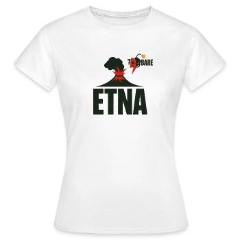 T-shirt graphique de l’éruption de l’Etna - T-shirt Femme - blanc - Devant - AI Model Female 172 dark (172cm)