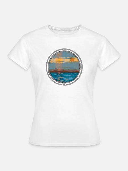 Sonnenuntergang am Wasser - Frauen T-Shirt - Weiß