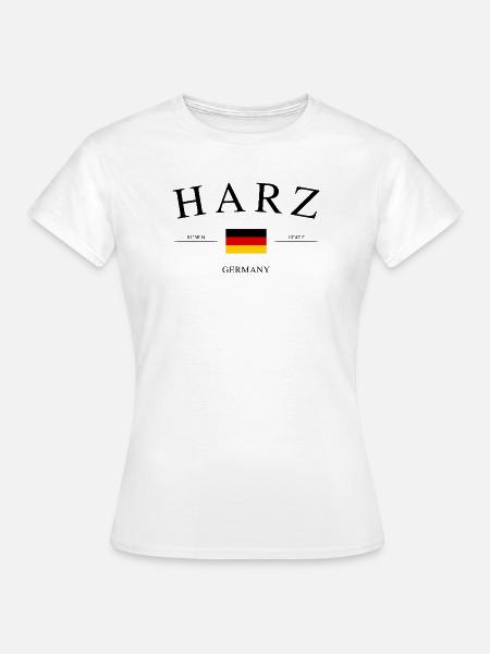 Harz Deutschland – Urlaub Souvenir & Geschenk - Dame-T-shirt - hvid