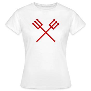 Dreizack - Frauen T-Shirt - Weiß - Vorne - AI Model Female 172 dark (172cm)