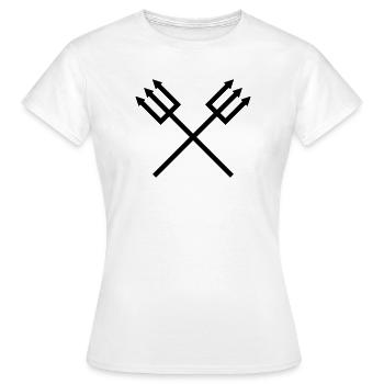Dreizack - Frauen T-Shirt - Weiß - Vorne - AI Model Female 172 dark (172cm)
