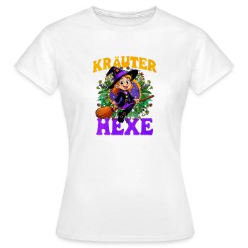 Sorcière aux herbes et baguette magique - T-shirt Femme - blanc - Devant - AI Model Female 172 dark (172cm)
