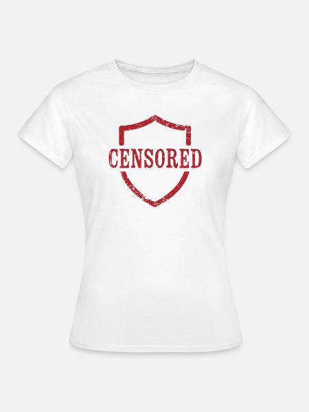 Zensiertes Shield-Grunge-Design - Frauen T-Shirt - Weiß