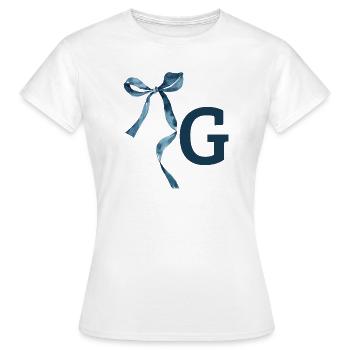 Monogramm g Geschenkidee - Frauen T-Shirt - Weiß - Vorne - AI Model Female 172 dark (172cm)