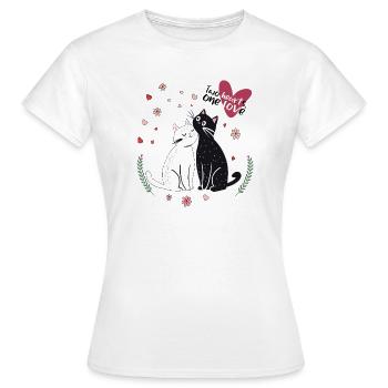 Verspielte Katzen mit Herzen - Frauen T-Shirt - Weiß - Vorne - AI Model Female 172 dark (172cm)
