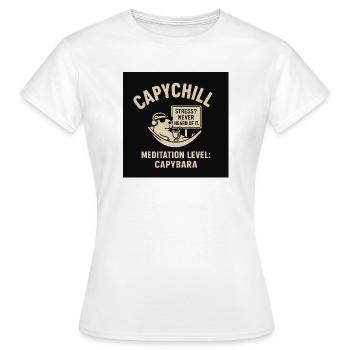 CapyChill Stressfrei Relaxen Shirt - Frauen T-Shirt - Weiß - Vorne - AI Model Female 172 dark (172cm)