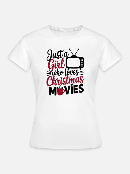 Mädchen Weihnachtsdesign mit Tassenmotiv - Frauen T-Shirt - Weiß