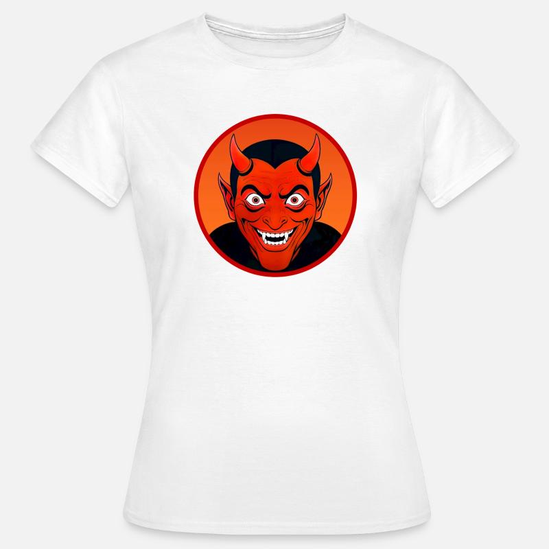 Demonic Devil's Head with Horn - Women's T-Shirt - white