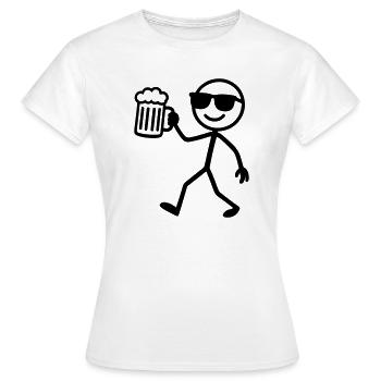Stick Figure Beer - Women's T-Shirt - white - Front - AI Model Female 172 dark (172cm)
