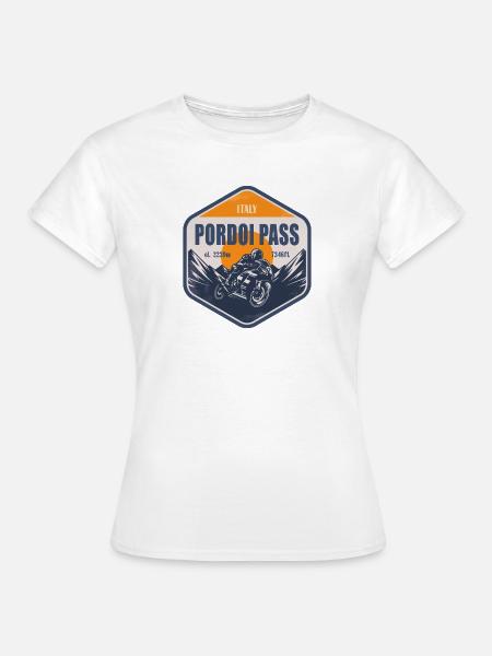 Pordoijoch Italien Dolomiten Motorradroute - Frauen T-Shirt - Weiß