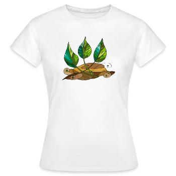 leaves - Women's T-Shirt - white - Front - AI Model Female 172 dark (172cm)