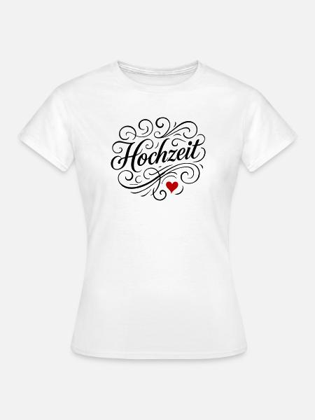 Hochzeit Herz - Frauen T-Shirt - Weiß