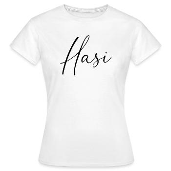 Hasi / Conception de l’écriture manuscrite - T-shirt Femme - blanc - Devant - AI Model Female 172 dark (172cm)