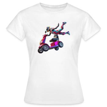 Cascade en scooter de mobilité - T-shirt Femme - blanc - Devant - AI Model Female 172 dark (172cm)