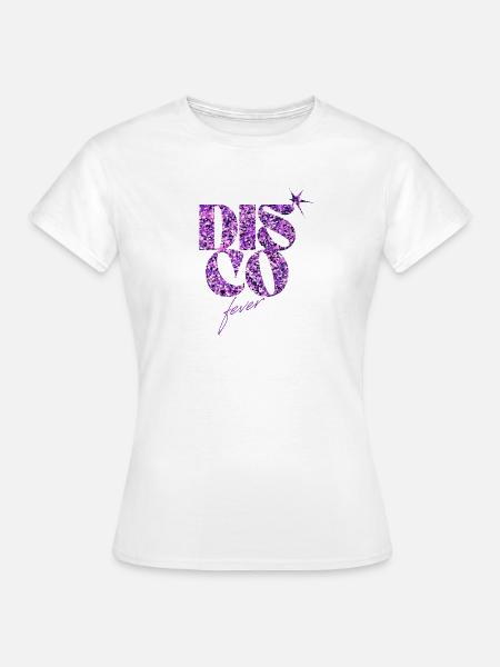 Glitzerndes Disco Love Emblem - Frauen T-Shirt - Weiß