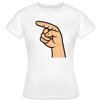 Hand Zeigefinger Comic - Frauen T-Shirt - Weiß - Vorne - AI Model Female 172 dark (172cm)