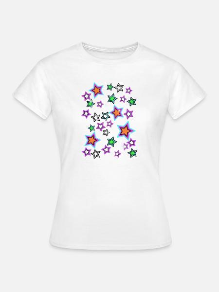 Retro Sterne 60er Weihnachten - Frauen T-Shirt - Weiß