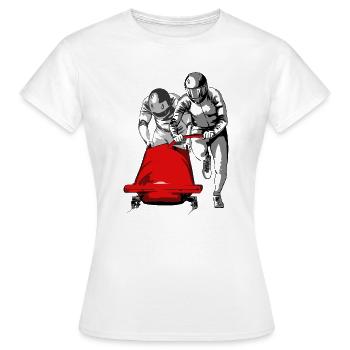 Bobsledder pushing at the start - Women's T-Shirt - white - Front - AI Model Female 172 dark (172cm)