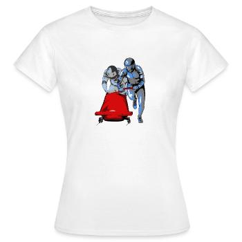 Bobsledder pushing at the start - Women's T-Shirt - white - Front - AI Model Female 172 dark (172cm)