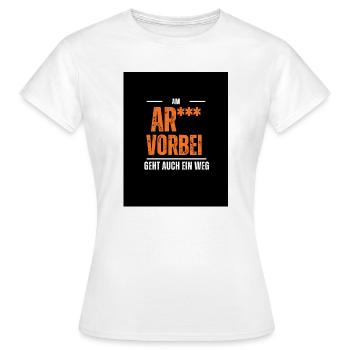 Past the ass - Women's T-Shirt - white - Front - AI Model Female 172 dark (172cm)