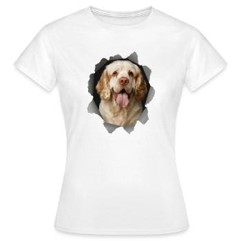 Épagneul Clumber - T-shirt Femme - blanc - Devant - AI Model Female 172 dark (172cm)