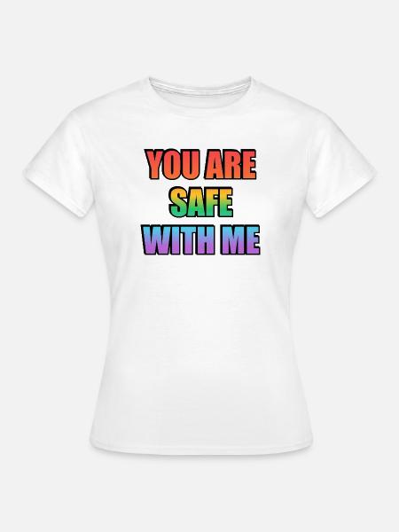 Du bist bei mir sicher, Farbverlauf - Frauen T-Shirt - Weiß