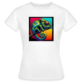 caméléon - T-shirt Femme - blanc - Devant - AI Model Female 172 dark (172cm)