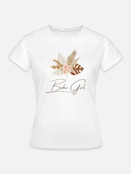 Boho Girl Couronne Florale - T-shirt Femme - blanc