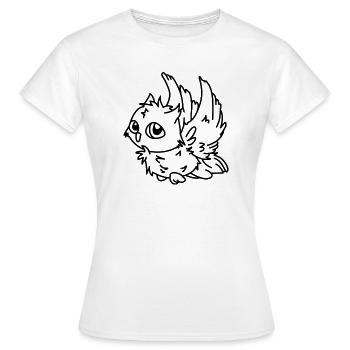 Eule im Flug – mystisches Eulenmotiv Nachtvogel - Frauen T-Shirt - Weiß - Vorne - AI Model Female 172 dark (172cm)