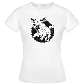 Springender Labrador - Vintage Design - Frauen T-Shirt - Weiß - Vorne - AI Model Female 172 dark (172cm)