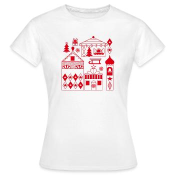 Silhouette du marché de Noël - T-shirt Femme - blanc - Devant - AI Model Female 172 dark (172cm)