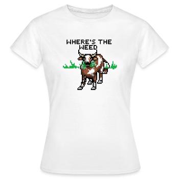 Vache pixelart - T-shirt Femme - blanc - Devant - AI Model Female 172 dark (172cm)