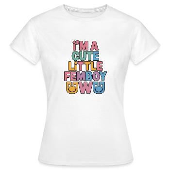Ich bin ein süßer kleiner Femboy UwU - Frauen T-Shirt - Weiß - Vorne - AI Model Female 172 dark (172cm)