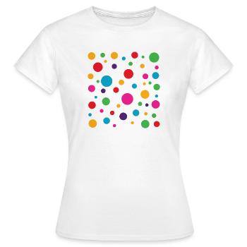 Spotty Spotted Colourful Polka Dot Kids - Women's T-Shirt - white - Front - AI Model Female 172 dark (172cm)