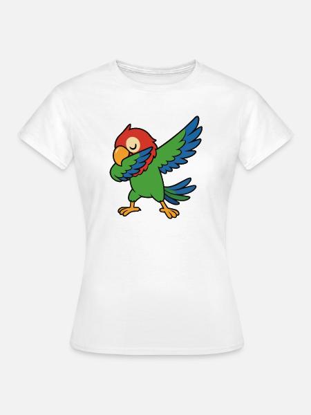 Papagei Dabbing Comic - Frauen T-Shirt - Weiß