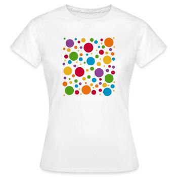 T-shirt à pois de couleur tachetée - T-shirt Femme - blanc - Devant - AI Model Female 172 dark (172cm)