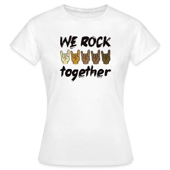 Nous nous côtoyons Diversité Inclusion Cohésion - T-shirt Femme - blanc - Devant - AI Model Female 172 dark (172cm)