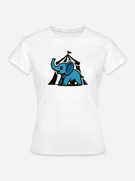 Blauer Circuselefant - Frauen T-Shirt - Weiß